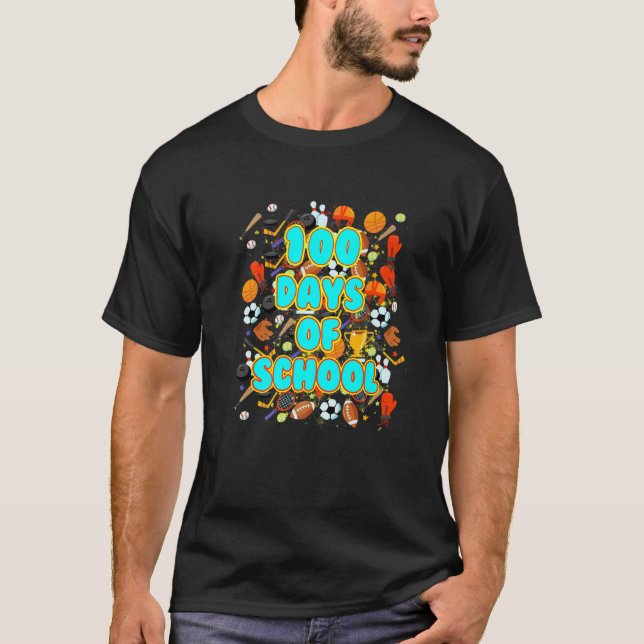 Camiseta 100 days Of School Ball sport  Teacher Or Student (Frente)