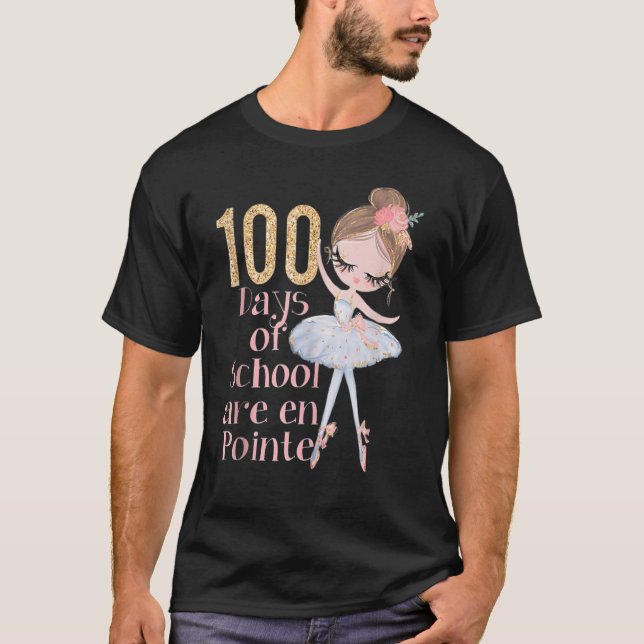 Camiseta 100 Days of School Ballerina Dancer Outfit Girls B (Frente)