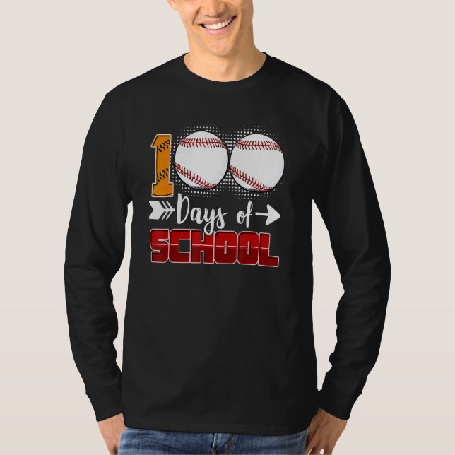 Camiseta 100 Days Of School  Baseball 100 Days Smarter 100t (Frente)