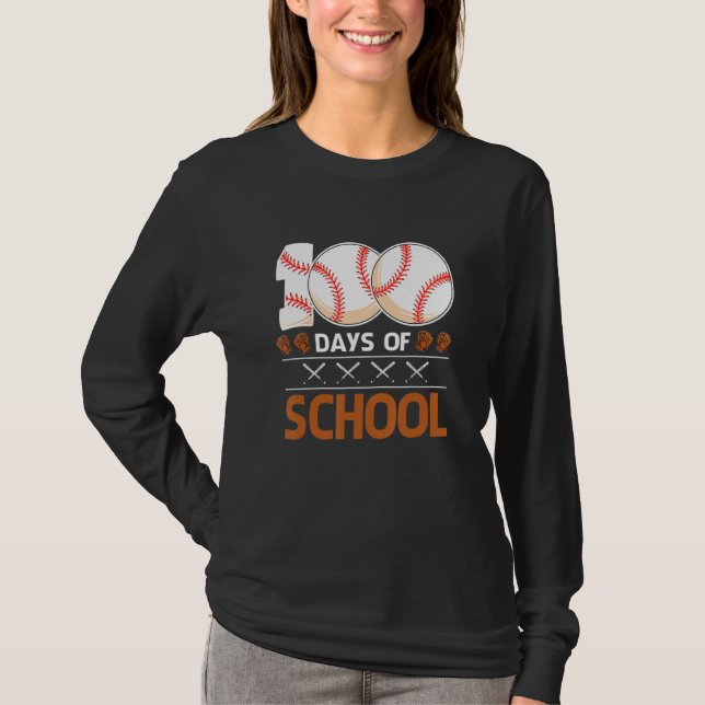 Camiseta 100 Days Of School  Baseball 100 Days Smarter 100t (Frente)