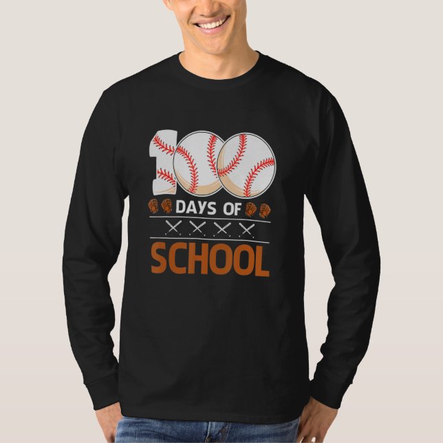 Camiseta 100 Days Of School  Baseball 100 Days Smarter 100t (Frente)