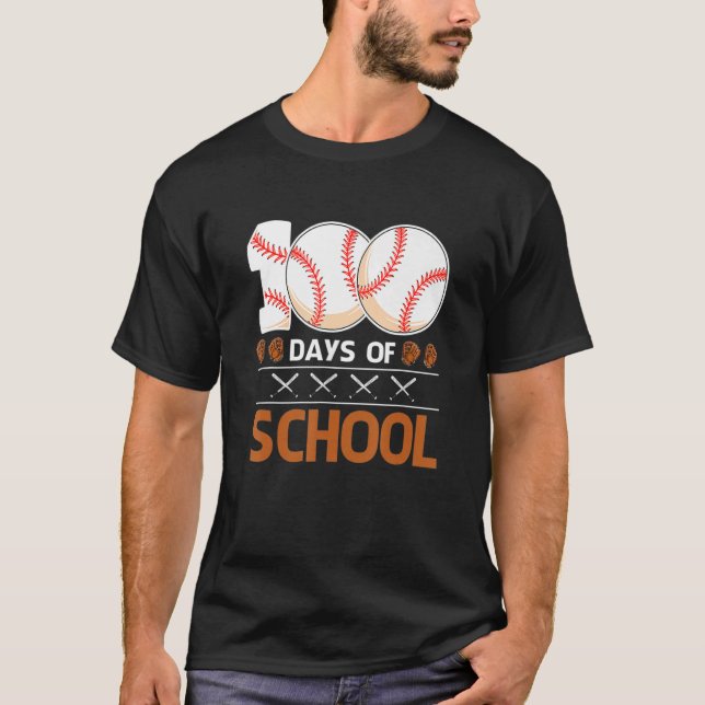 Camiseta 100 Days Of School  Baseball 100 Days Smarter 100t (Frente)