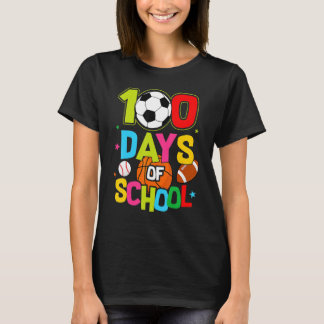 Camiseta 100 Days Of School Baseball Basketball Soccer Foot