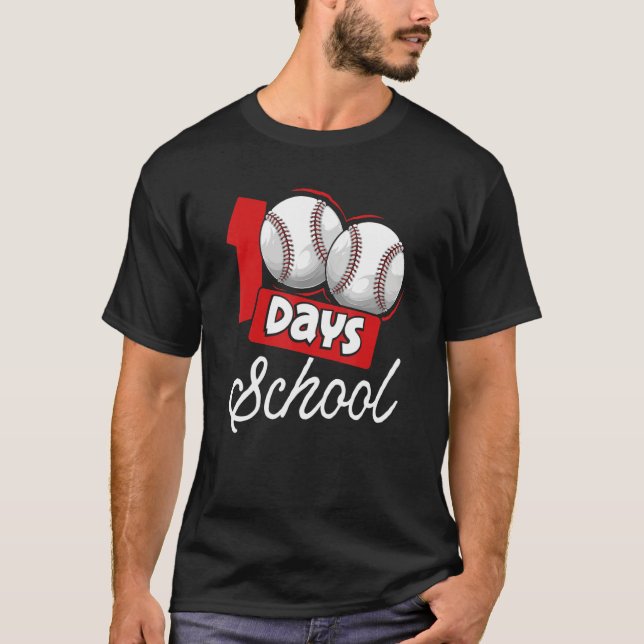 Camiseta 100 Days Of School Baseball Softball Teacher Kids_ (Frente)