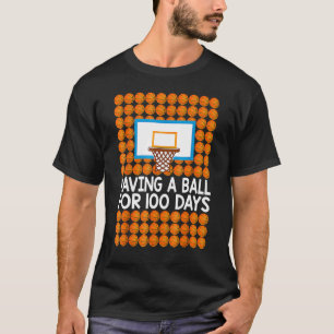 Camiseta 100 Days Of School Basketball 100th Day Balls  For