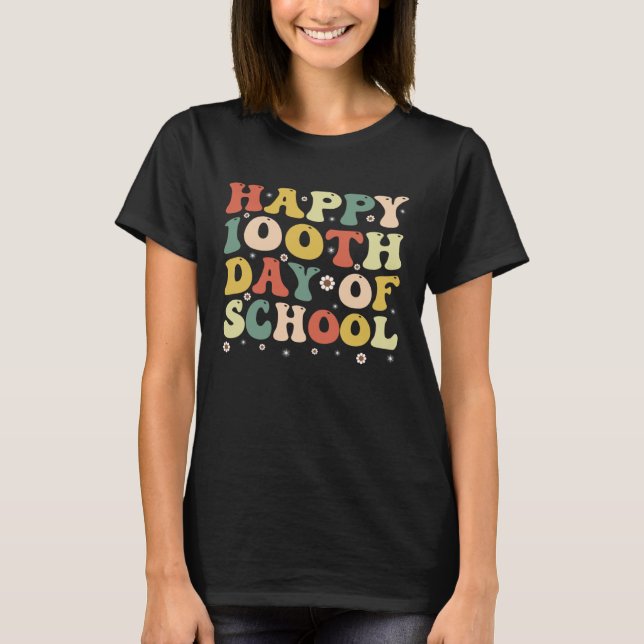 Camiseta 100 Days Of School  Boys Girls Happy 100 Days Of S (Frente)