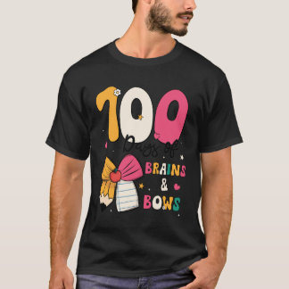 Camiseta 100 Days of School Brains and Bows 100th Day of Sc