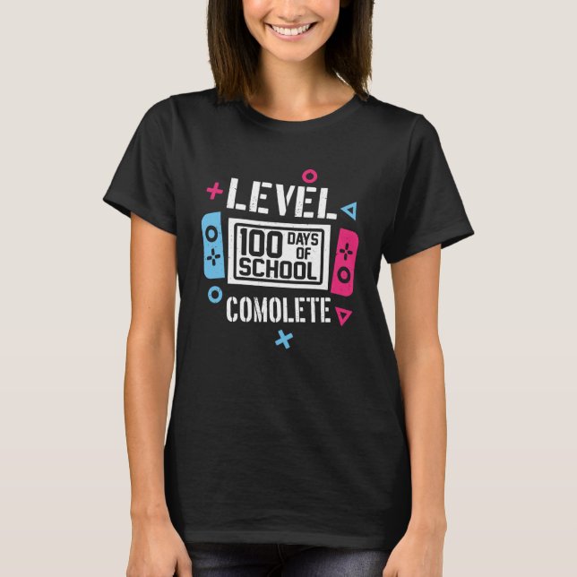 Camiseta 100 Days Of School Completed Gamer Boys 100th Day  (Frente)