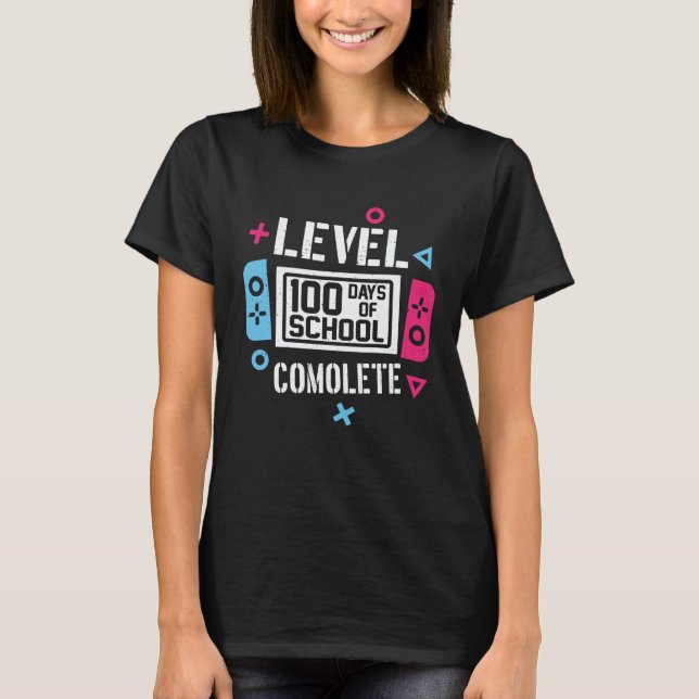 Camiseta 100 Days Of School Completed Gamer Boys 100th Day  (Frente)