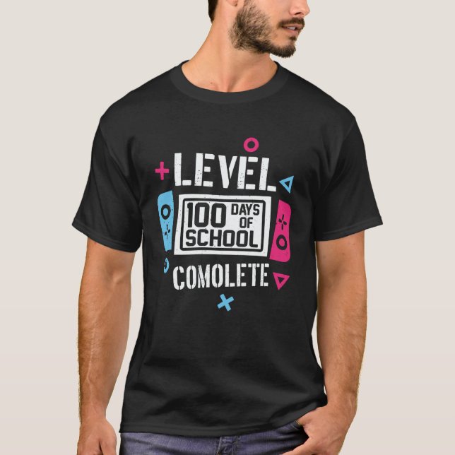 Camiseta 100 Days Of School Completed Gamer Boys 100th Day  (Frente)