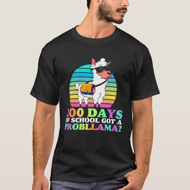Camiseta 100 Days Of School Cool Got A Probllama Llama 100t (Frente)