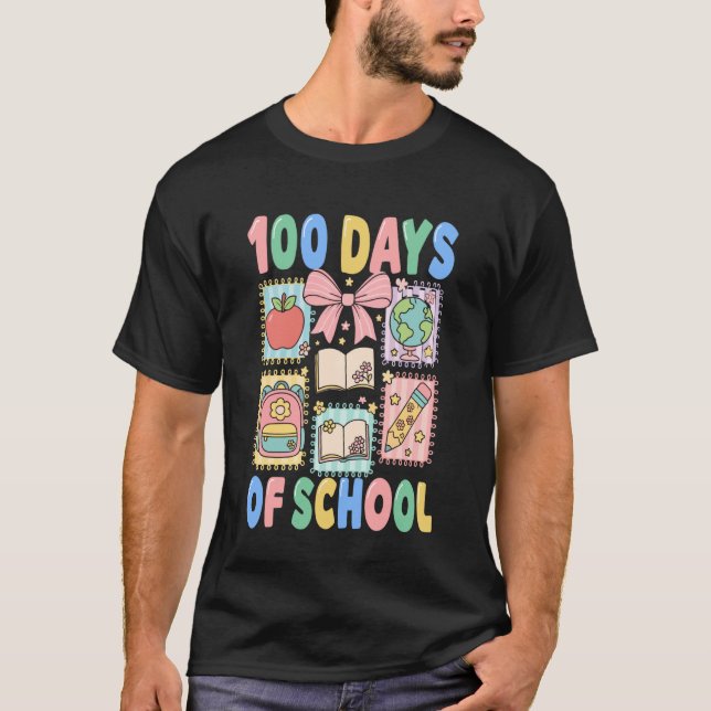 Camiseta 100 Days of School Coquette 100 Days Smarter 100th (Frente)