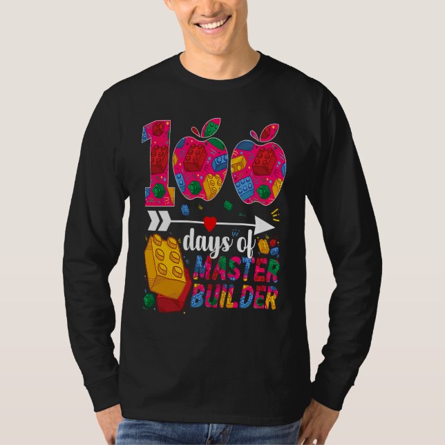 Camiseta 100 Days of School Cute Toy Build Bricks Teacher S (Frente)