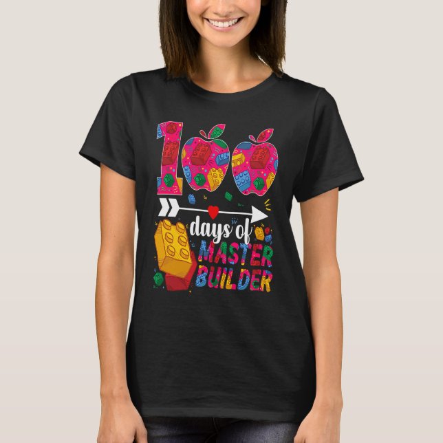 Camiseta 100 Days of School Cute Toy Build Bricks Teacher S (Frente)