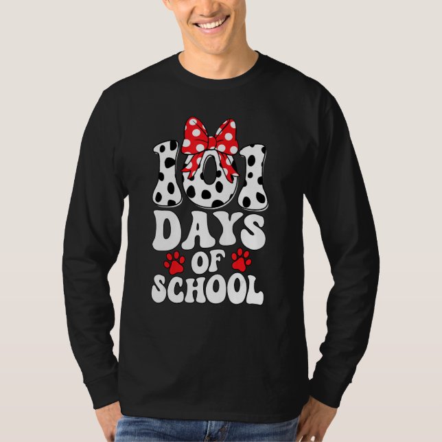 Camiseta 100 Days Of School Dalmatian Dog 100 Days Smarter  (Frente)
