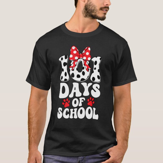 Camiseta 100 Days Of School Dalmatian Dog 100 Days Smarter  (Frente)