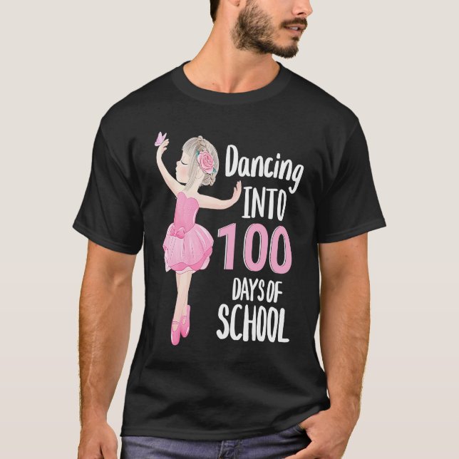Camiseta 100 Days of School Dancing Ballerina Ballet Dancer (Frente)