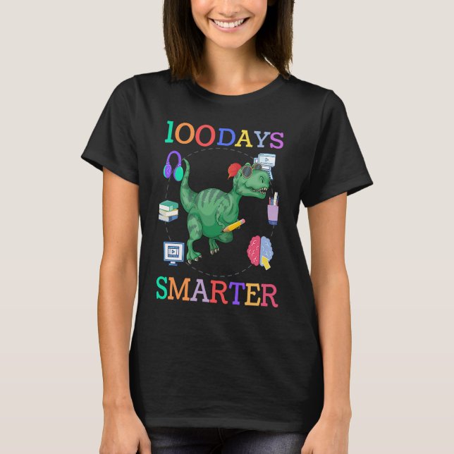 Camiseta 100 days of school dinosaur boys kids 100th day ki (Frente)