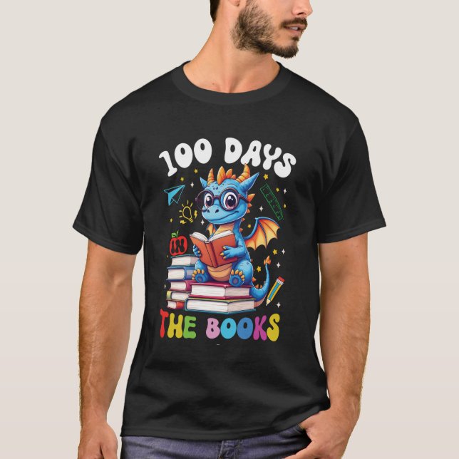 Camiseta 100 Days of School Dragon Reading 100th Day Boys G (Frente)