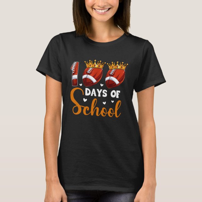 Camiseta 100 Days Of School Football 100th Day Boys Kids (Frente)