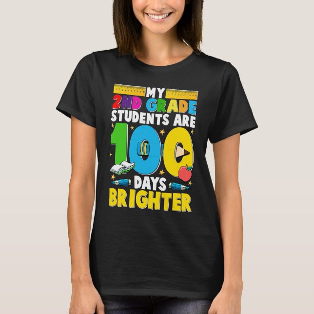 Camiseta 100 Days of School for 2nd Grade Teacher (Frente)