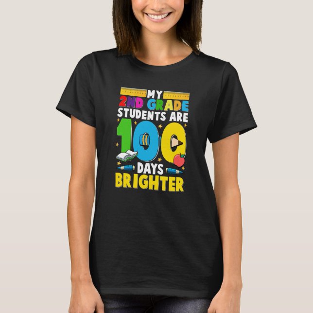 Camiseta 100 Days of School for 2nd Grade Teacher (Frente)