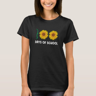 Camiseta 100 Days Of School Funny Flower Floral Yellow Sunf