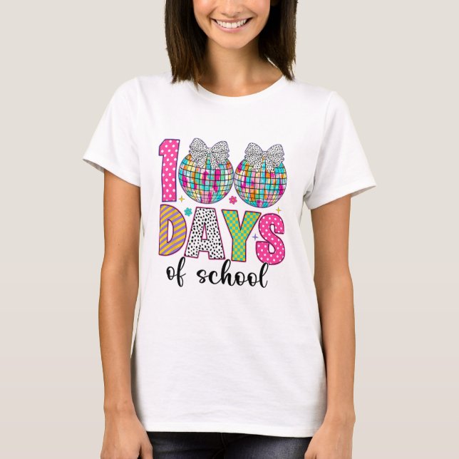 Camiseta 100 Days Of School Girls Kids 100 Days Smarter 100 (Frente)