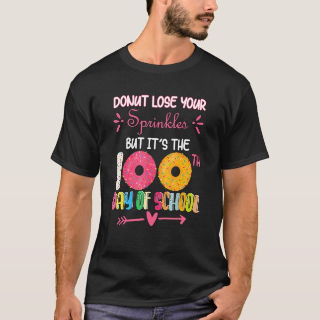 Camiseta 100 Days Of School Kindergarten Donut For Students (Frente)