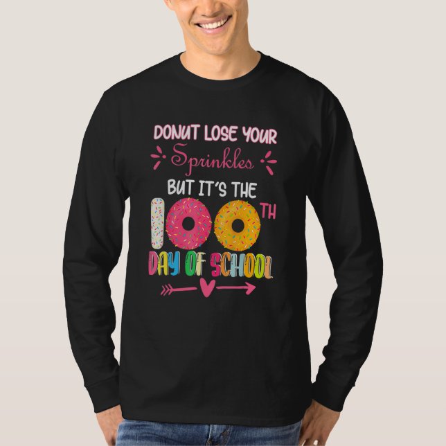 Camiseta 100 Days Of School Kindergarten Donut For Students (Frente)