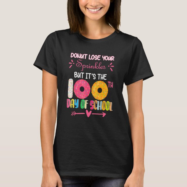 Camiseta 100 Days Of School Kindergarten Donut For Students (Frente)