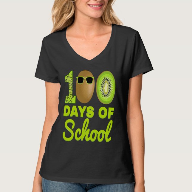 Camiseta 100 Days of School Kiwi Funny Food Fruit Lover Tea (Frente)