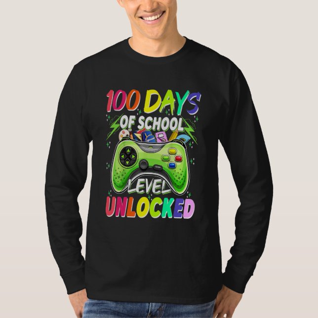 Camiseta 100 Days of School Level Unlocked Video Games Game (Frente)