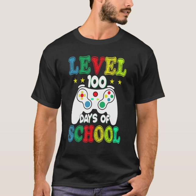 Camiseta 100 Days of School Level Unlocked Video Games Game (Frente)