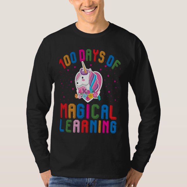 Camiseta 100 Days Of School Magical Learning Teacher Studen (Frente)
