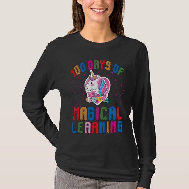 Camiseta 100 Days Of School Magical Learning Teacher Studen (Frente)