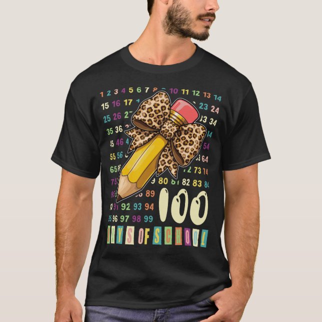 Camiseta 100 Days of School Math Teachers Girls Counting  (Frente)