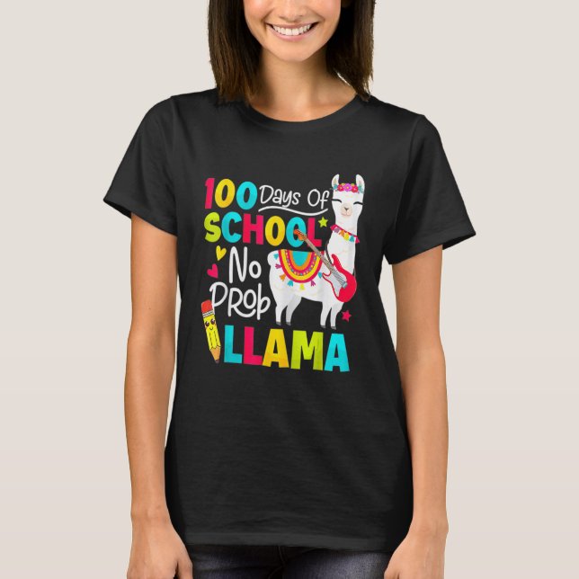 Camiseta 100 days of school no prob llama (Frente)