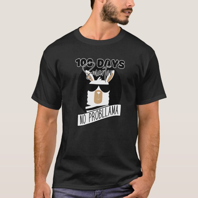 Camiseta 100 Days Of School No Prob-llama Llama Teacher And (Frente)