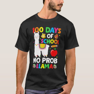 Camiseta 100 Days Of School No Prob Llama Lover Teacher Kid