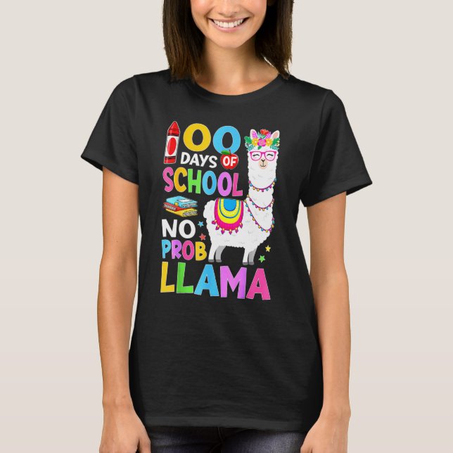 Camiseta 100 Days of School No Probllama 100th Day Girls St (Frente)