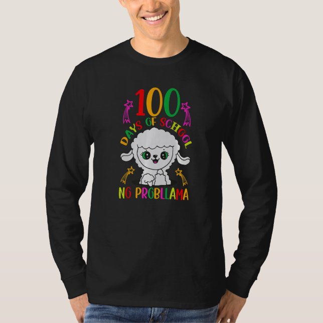 Camiseta 100 Days of School No Probllama 100th Day of Schoo (Frente)