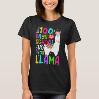 Camiseta 100 Days of School No Probllama Cute Llama 100th D