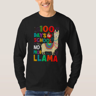 Camiseta 100 Days of School No Probllama Llama 100th Day Te