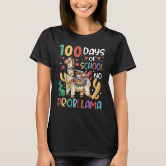 Camiseta 100 Days Of School No Probllama Llama 100th Day Te