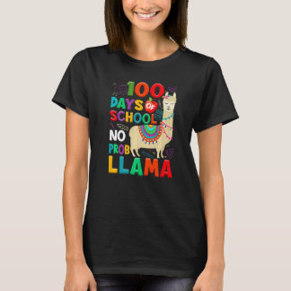 Camiseta 100 Days of School No Probllama Llama 100th Day Te