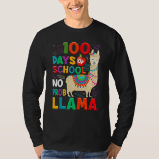 Camiseta 100 Days of School No Probllama Llama 100th Day Te