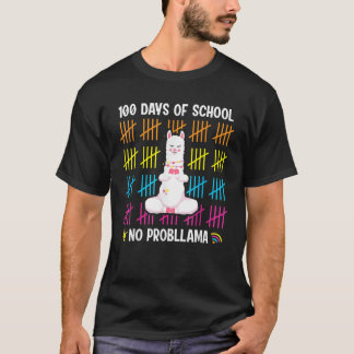 Camiseta 100 Days of School No Probllama Llama Cute 100th D