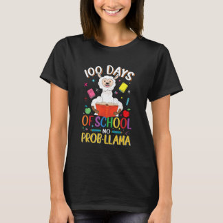 Camiseta 100 Days of School No Probllama Llama Teachers Stu