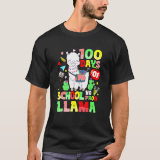 Camiseta 100 Days Of School No Probllama Llama Teachers Stu